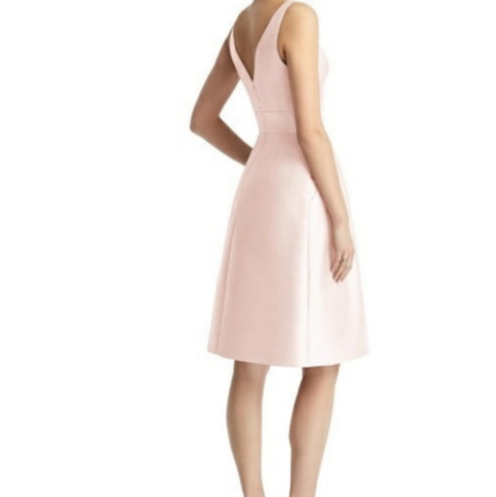 Alfred Sung Satin Midi Dress D768 - Picture 3 of 9